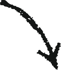 Crayon hand drawn arrow icon. Pencil and brush scribbles sketch vector.