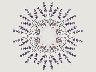 Lavender Dreams Design with Floral Mandala and Lavender Illustration © Safu Ra