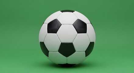 Classic Soccer Ball on a Green Background 1.