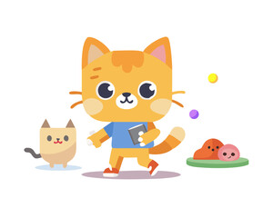 Animated Cat Game Character
