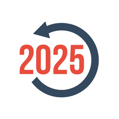 2025 numbers with reload arrows vector sign