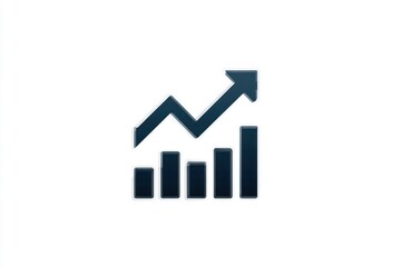 Arrow rising upward in zig-zag pattern, vector-style flat icon on white background, symbolizing market growth