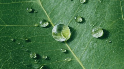 Modern Authentic Climate Action Concept High-Quality CO2 Reduction Icon on Leaf Water Droplet for Environmental Marketing Campaigns