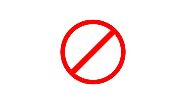 3D red cross X animation, stop and cancel icon video, glowing prohibition symbol, rotating error mark, modern motion graphic representing rejection, danger, forbidden or wrong action alert