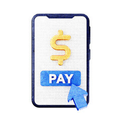 3d payment transaction money cash credit card icon halftone