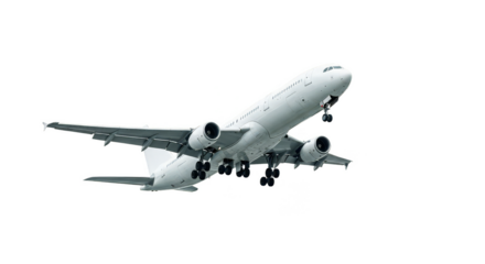 Aircraft taking off on a dark background