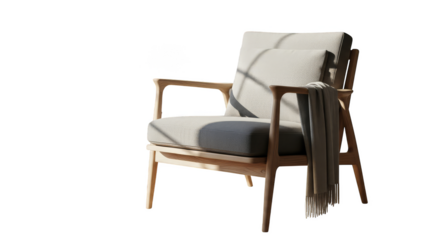 Cozy armchair bathed in sunlight indoors