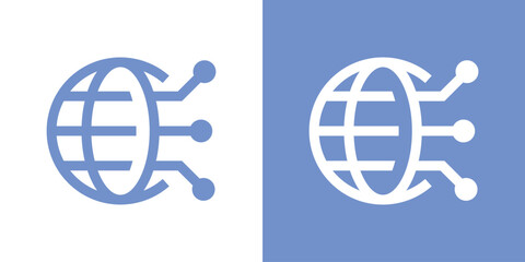 Modern logo combining a globe and circuit connections, symbolizing global technology, digital communication, and innovation. Perfect for IT, networking, and tech company branding.