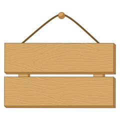 Simple Hanging Wooden Board Banner With Texture.