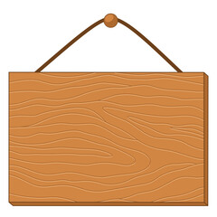 Hanging Wooden Board Banner With Texture.