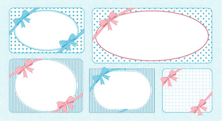 Cute baby announcement cards with bows and polka dots for invitations.