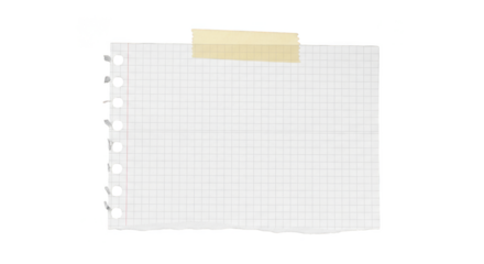 Grid paper taped torn edges