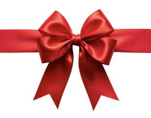 Fototapeta premium Red Satin Gift Ribbon — Transparent Background