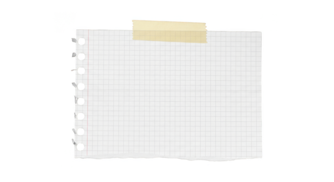 Grid paper taped torn edges