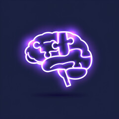 Glowing neon brain illustration symbolizes innovation, mental health awareness, and modern scientific research, perfect for tech and medical industries
