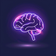 Unlock your potential with this neon brain graphic, guiding focus and sharp thinking for business success, leadership, and mindful innovation