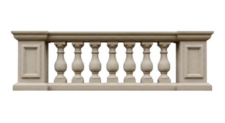 Stone balustrade adds refined architectural detail