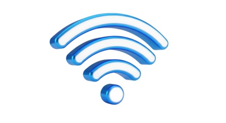 Blue and White Wifi Symbol featuring wifi, wireless, internet, connection, network modern minimalist style professional commercial