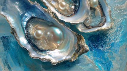 Pearl inside oyster shell