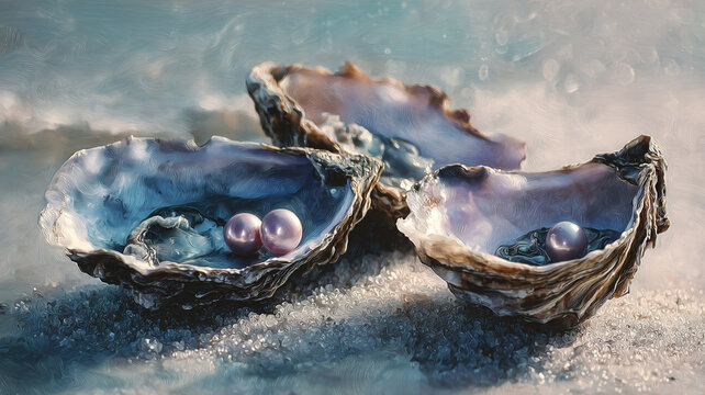 Pearl inside oyster shell