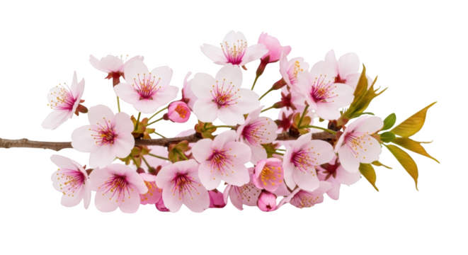 Cherry Blossom Branch Isolated on White featuring cherry blossom, sakura, flower, pink, spring high quality professional