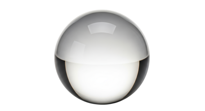 Clear Crystal Ball on White featuring crystal, ball, sphere, glass, clear perfect template for branding design