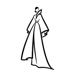 Fototapeta premium Elegant Fashion Silhouette: An illustrated silhouette of a woman showcases a stylish high-fashion design, embodying grace, sophistication, and modern artistry in elegant style.