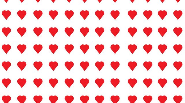 Animated seamless pattern with hearts, continuous loop motion background for Valentine&rsquo;s Day, romantic love theme, wedding celebration, or 14th February greeting video in soft elegant style