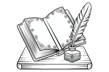 Vintage Book Stack Clipart Vector