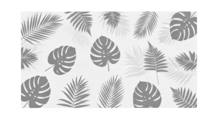 Tropical Leaves Gray and White Pattern featuring leaf, leaves, tropical, monstera, palm perfect template for branding