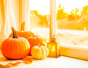 Pumpkins by the Morning Sunlight