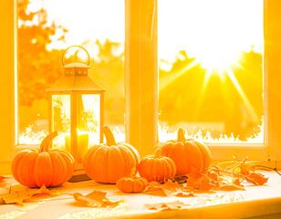 Golden Lantern by the Morning Window
