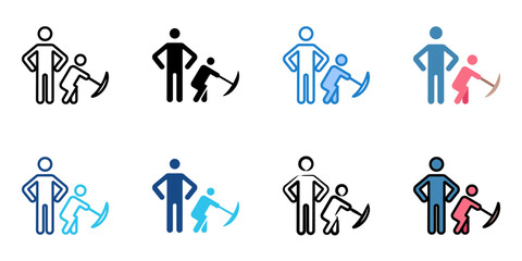no child labor icon set multiple style collection 
