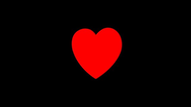 Shiny red heart 3D animation, smooth rotation loop, realistic valentine symbol, romantic video background for love theme, celebration, emotion, and digital creative design project
