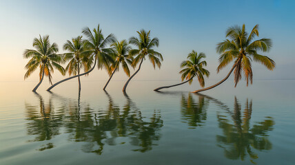 Fototapeta premium palm trees on the beach
