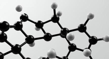 Molecular Marvel: An intricate, abstract depiction of a molecular structure, the interconnected spheres and rods showcase the hidden architecture of the micro-world.