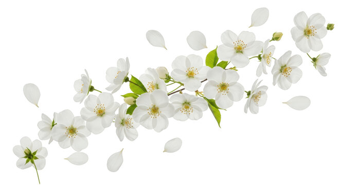 Gambar beautiful white spring blossoms with falling petals dengan detail new, blossoms, blooming, apple, purity yang.