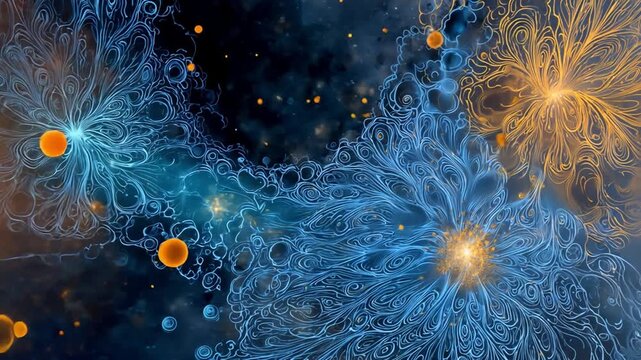 Cosmic Symphony: A breathtaking tapestry of celestial formations, with swirling patterns of vibrant hues against a backdrop of cosmic mystery, evoking a sense of wonder and infinite expanse.