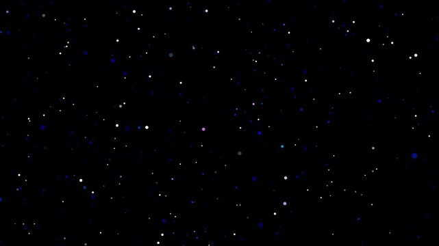 Abstract dark background with scattered white and blue specks, resembling a starry night sky or cosmic dust particles