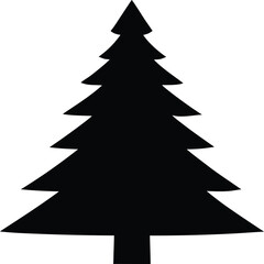 Christmas tree, Christmas tree vector icon, Christmas tree silhouette vector illustration