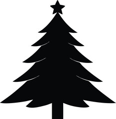 Christmas tree, Christmas tree vector icon, Christmas tree silhouette vector illustration