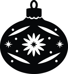 Christmas Tree Inside Ornament Ball - Vector Silhouette Illustration. 
