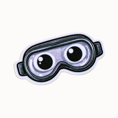 Cute cartoon eyes sleeping mask sticker