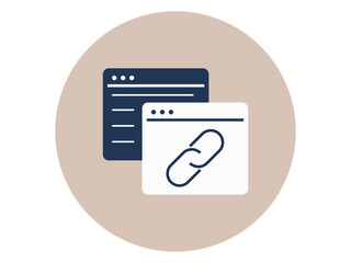 Backlinks icon. SEO symbol icon vector. Solid vector icons. Flat illustration concept.