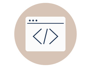 Coding icon. SEO symbol icon vector. Solid vector icons. Flat illustration concept.