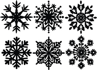Christmas Snowflake Set, Vector Illustration Collection. Winter Snowflake Decoration Vector Set.