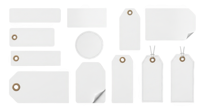 Foto collection of blank white paper tags memperlihatkan detail discount, collection, rectangle, tags, card dengan sentuhan. - Powered by Adobe