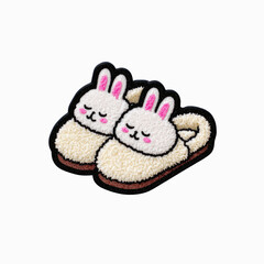 Cute Fluffy Rabbit Slippers Sticker