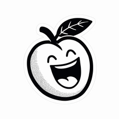 Cheerful Peach Fruit Character Illustration