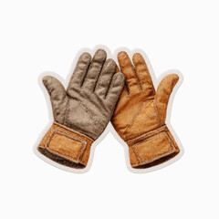 Textured Work Gloves Illustration for Protection and Labor